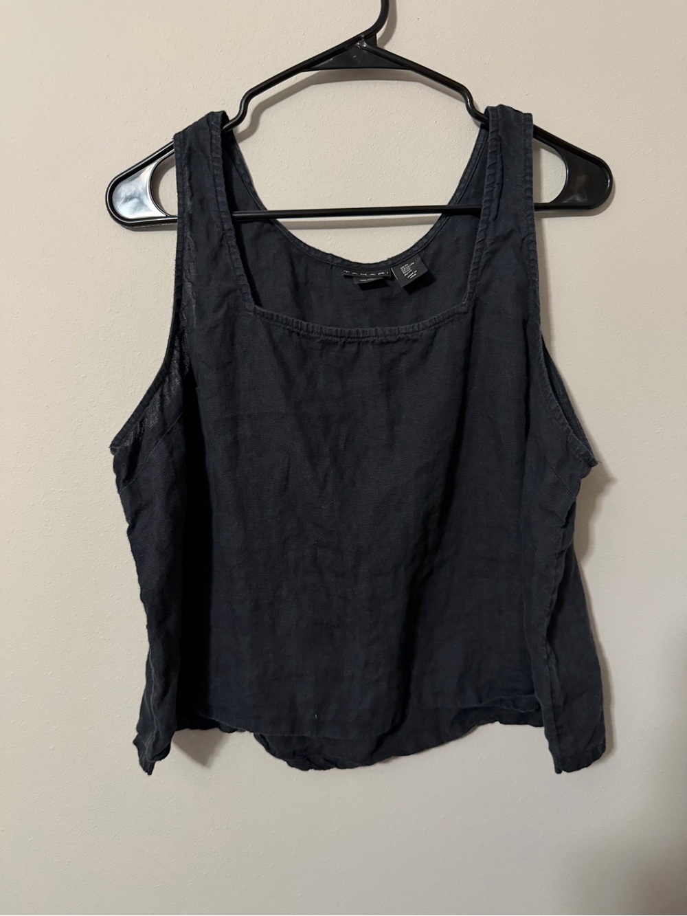 Tahari 100% Linen Black Sleeveless Tank Top Women’s Size XL Lightweight Summer